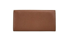 Load image into Gallery viewer, Burberry Porter Tan Grained Leather Embossed Continental Clutch Flap Wallet Brown
