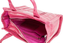 Load image into Gallery viewer, Marc Jacobs The Shiny Crinkle Mini Tote Magenta Leather Crossbody Handbag Purse
