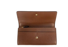 Load image into Gallery viewer, Burberry Porter Tan Grained Leather Embossed Continental Clutch Flap Wallet Brown
