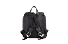 Load image into Gallery viewer, Versace Jeans Couture Small Black Puffy Nylon Safety Buckle Backpack Book Bag
