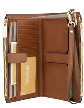 Load image into Gallery viewer, Michael Kors Jet Set Travel Luggage Leather Large Double Zip Wristlet Wallet
