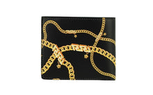 Load image into Gallery viewer, Versace Black Smooth Leather Gold Medusa Head Chain Logo Bifold Organizer Wallet
