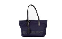 Load image into Gallery viewer, Burberry Small Navy Blue Logo Econyl Nylon Tote Shoulder Handbag Purse
