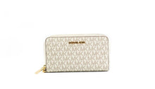 Load image into Gallery viewer, Michael Kors Jet Set Large Vanilla Signature PVC Flat Multifunction Wrist Wallet
