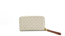 Load image into Gallery viewer, Michael Kors Jet Set Large Vanilla Signature PVC Flat Multifunction Wrist Wallet
