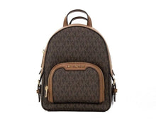 Load image into Gallery viewer, Michael Kors Jaycee mini XS Brown Signature PVC Zip Pocket Shoulder Backpack Bag
