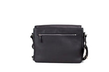 Load image into Gallery viewer, Burberry Bruno Small Black Embossed Branded Pebble Leather Messenger Handbag
