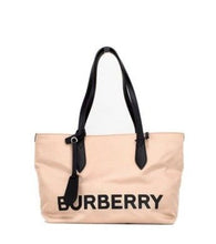 Load image into Gallery viewer, Burberry Small Rose Beige Logo Branded Econyl Nylon Tote Shoulder Handbag Purse
