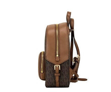 Load image into Gallery viewer, Michael Kors Jaycee mini XS Brown Signature PVC Zip Pocket Shoulder Backpack Bag
