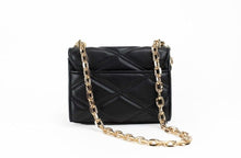 Load image into Gallery viewer, Michael Kors Serena Small Smooth Black Vegan Leather Studded Flap Crossbody Bag
