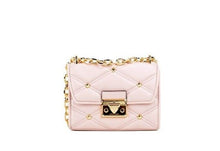 Load image into Gallery viewer, Michael Kors Serena Small Smooth Pink Vegan Leather Studded Flap Crossbody Bag
