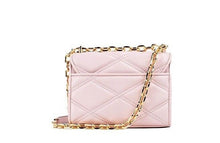 Load image into Gallery viewer, Michael Kors Serena Small Smooth Pink Vegan Leather Studded Flap Crossbody Bag
