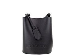 Load image into Gallery viewer, Burberry Lorne Small Black Pebbled Leather Bucket Crossbody Handbag Purse
