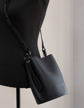 Load image into Gallery viewer, Burberry Lorne Small Black Pebbled Leather Bucket Crossbody Handbag Purse
