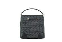 Load image into Gallery viewer, Michael Kors Mercer Small Black Signature Leather Bucket Crossbody Handbag Purse
