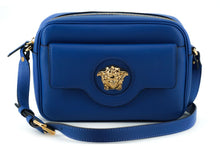 Load image into Gallery viewer, Versace Elegant Blue Calf Leather Camera Case Bag
