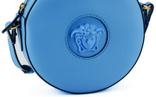 Load image into Gallery viewer, Versace Chic Blue Leather Round Shoulder Bag
