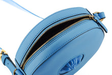 Load image into Gallery viewer, Versace Chic Blue Leather Round Shoulder Bag
