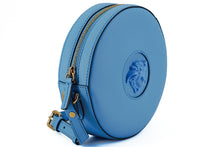 Load image into Gallery viewer, Versace Chic Blue Leather Round Shoulder Bag
