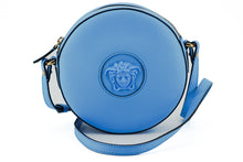 Load image into Gallery viewer, Versace Chic Blue Leather Round Shoulder Bag
