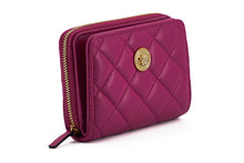 Load image into Gallery viewer, Versace Elegant Purple Quilted Leather Wallet
