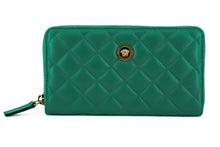 Load image into Gallery viewer, Versace Elegant Quilted Leather Zip Wallet
