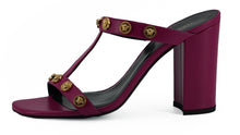 Load image into Gallery viewer, Versace Elegant Purple Calf Leather High Sandals
