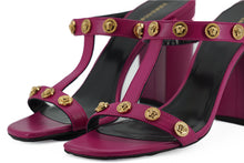 Load image into Gallery viewer, Versace Elegant Purple Calf Leather High Sandals
