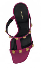 Load image into Gallery viewer, Versace Elegant Purple Calf Leather High Sandals
