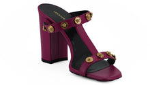 Load image into Gallery viewer, Versace Elegant Purple Calf Leather High Sandals
