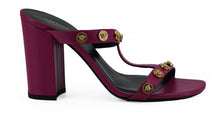 Load image into Gallery viewer, Versace Elegant Purple Calf Leather High Sandals
