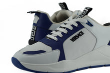 Load image into Gallery viewer, Versace Elegant Blue and White Leather Sneakers
