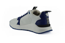 Load image into Gallery viewer, Versace Elegant Blue and White Leather Sneakers
