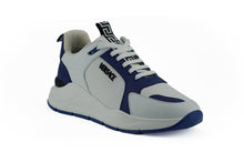 Load image into Gallery viewer, Versace Elegant Blue and White Leather Sneakers
