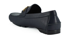 Load image into Gallery viewer, Versace Elegant Navy Blue Calf Leather Loafers
