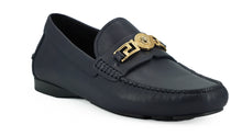 Load image into Gallery viewer, Versace Elegant Navy Blue Calf Leather Loafers
