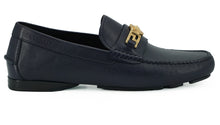 Load image into Gallery viewer, Versace Elegant Navy Blue Calf Leather Loafers
