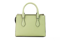 Load image into Gallery viewer, Michael Kors Sheila Small Light Sage Vegan Leather Center Zip Satchel Purse Bag
