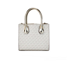 Load image into Gallery viewer, Michael Kors Mercer Medium Pale Gold Signature PVC Messenger Crossbody Bag
