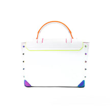 Load image into Gallery viewer, Michael Kors Manhattan Optic White Contrast Trim Leather Top Handle Satchel Bag
