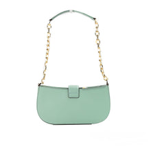 Load image into Gallery viewer, Michael Kors Carmen Small Sea Green Leather Pouchette Shoulder Crossbody Purse
