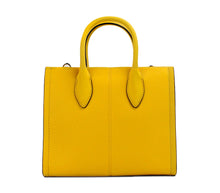 Load image into Gallery viewer, Michael Kors Mirella Small Jasmine Yellow Leather Top Zip Shopper Tote Bag
