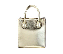 Load image into Gallery viewer, Michael Kors Mercer XS Pale Gold Metallic North South Shopper Crossbody Bag
