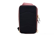 Load image into Gallery viewer, COACH Sullivan Wine Chambray Canvas Pebbled Leather Crossbody Pack Bag
