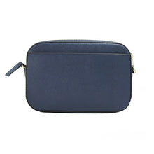 Load image into Gallery viewer, Michael Kors Jet Set Large East West Navy Leather Zip Chain Crossbody Bag Purse
