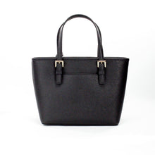 Load image into Gallery viewer, Michael Kors Jet Set Black Saffiano Leather XS Carryall Top Zip Tote Bag Purse
