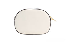 Load image into Gallery viewer, Michael Kors Jet Set Glam Light Cream Leather Oval Crossbody Bag Purse
