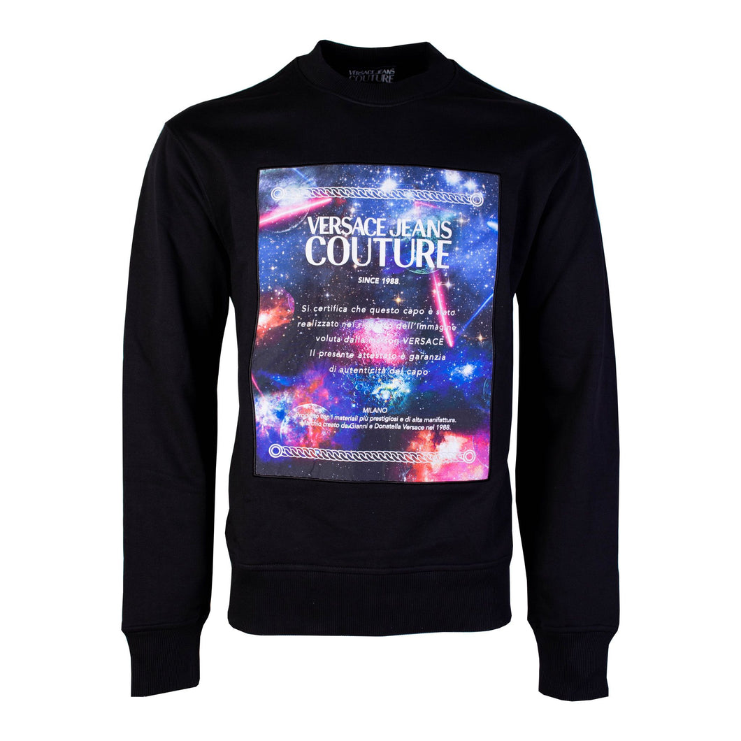 Versace Jeans Galaxy Patched Black Cotton Sweatshirt