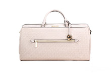 Load image into Gallery viewer, Michael Kors Travel XL Dark Powder Blush PVC Top Zip Duffle Weekender Bag
