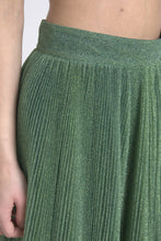 Load image into Gallery viewer, Dolce &amp; Gabbana Enchanting Metallic Green Pleated A-Line Skirt
